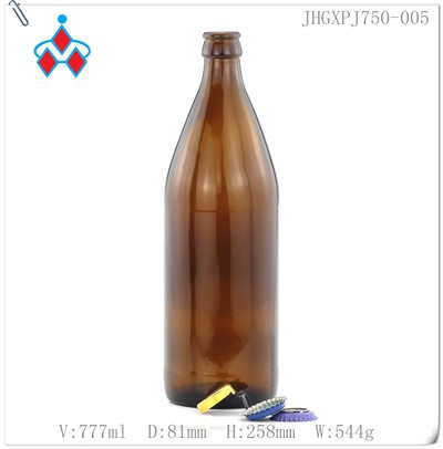 Bernsteinfarbene Bierglasflasche 750 ml